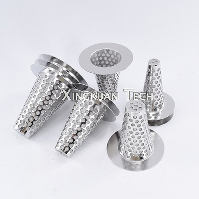 Temporary Stainless Steel Conical Strainer perforated woven for Pipeline filtration