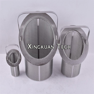 Pipeline Basket Stainless Steel Filter Screen With Bevel Mouth