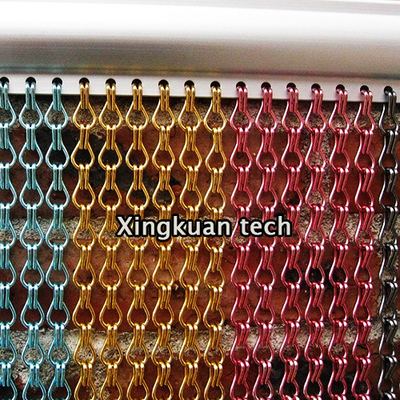 Aluminum Double Hook Chain Link Curtain , Aluminum Chain Door Curtain