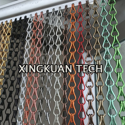 Aluminum Double Hook Chain Link Curtain , Aluminum Chain Door Curtain