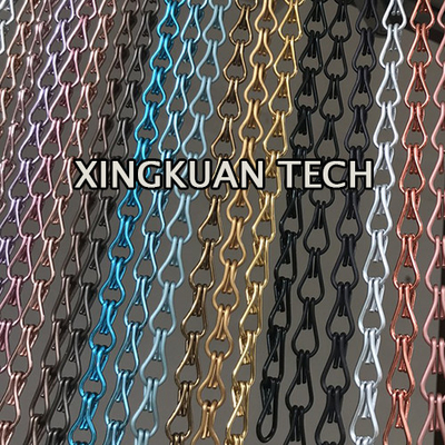 Aluminum Double Hook Chain Link Curtain , Aluminum Chain Door Curtain